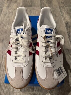 adidas Gum Sole Sneakers with Red and White Upper